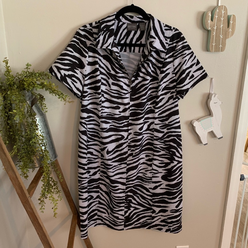 Additions by Chico Zipper Zebra Print Dress